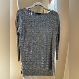 Zara Textured Gray Knit Top